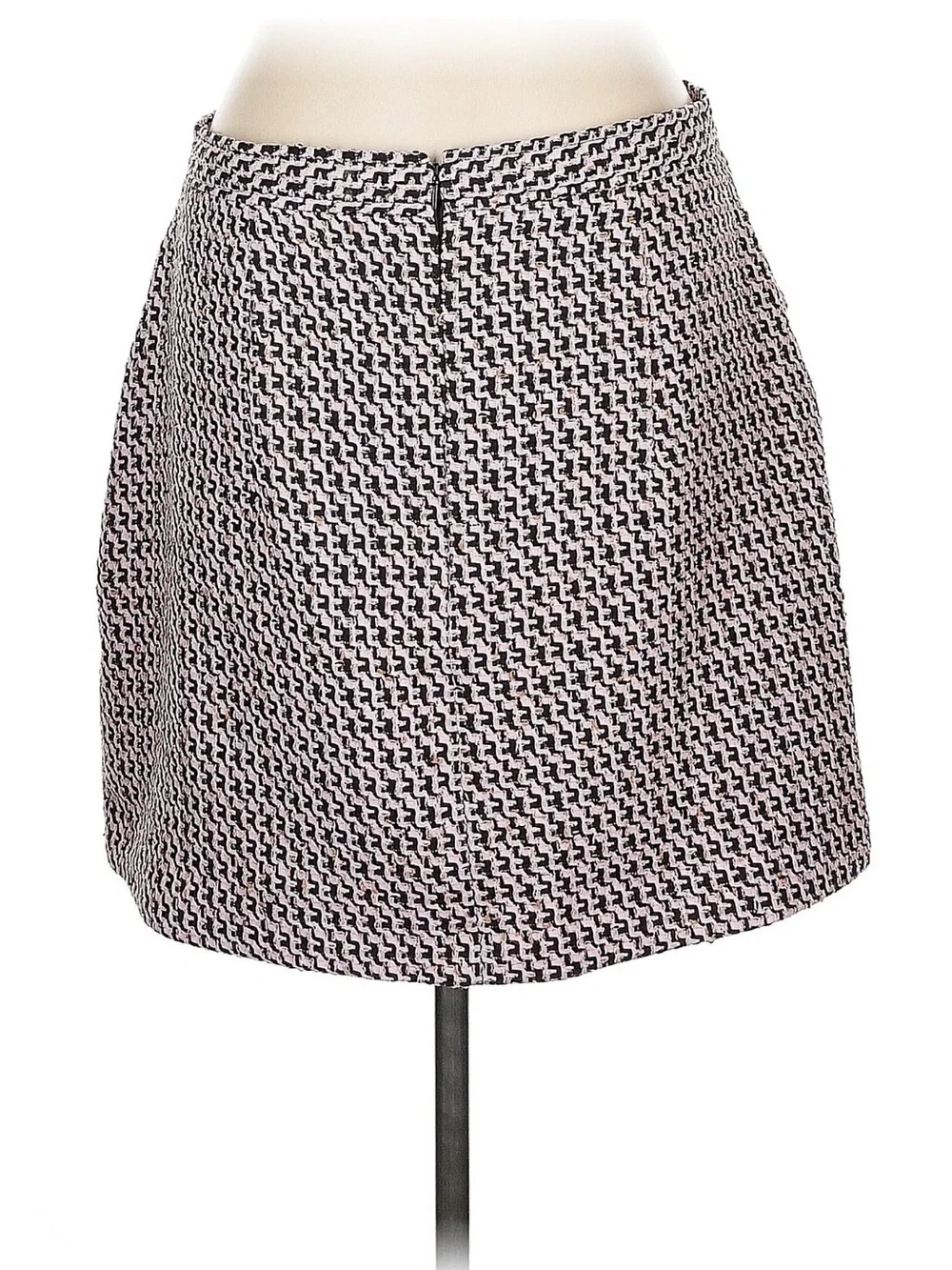 Topshop Pink and Black Patterned Mini Skirt